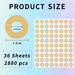 Yeachlaing Hole Reinforcement Stickers Labels,Kraft,Pack of 2880