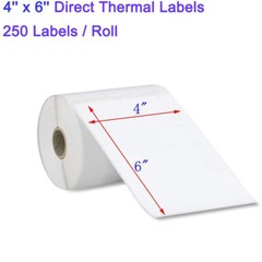 4×6 Direct Thermal Shipping Address Printing Labels 250/Roll Zebra/Rollo/Others