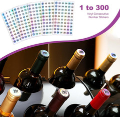 20 Sheets Number Stickers (Numbers 1-300), Self Adhesive Label Laser Stickers Wa
