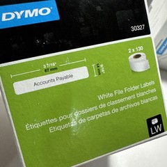 Lot Of 2 DYMO 30327 LabelWriter 1-UP File Folder Labels 9/16 x 3 7/16 White 520