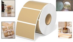 1000 Count Brown Self-Adhesive Thermal Labels for Direct Printers – 2.25″x1.25″