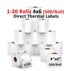 4″x6″ Direct Thermal Shipping Labels 500/Roll For Zebra Eltron Thermal Printers