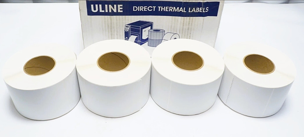 1 case of 4,000 ULine 4″x6″ White High Quality Thermal Transfer Labels NEW