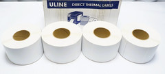 1 case of 4,000 ULine 4″x6″ White High Quality Thermal Transfer Labels NEW
