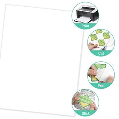 8.5×11 Printable White Sticker Paper Full Sheet Label, Matte, for Laser & Ink…