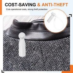 10Pcs Security Hard Tags RF 8.2MHz Clothes Hard Tags with Lanyards, Light Gray
