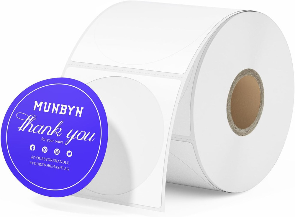 2 Inch Color Printing Thermal Label Stickers, Multi-Purpose Blue Thermal Sticker