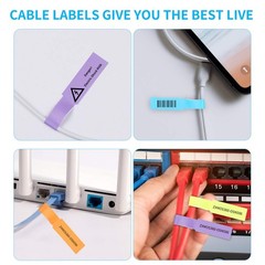 300 Pcs Cable Labels, Premium 10 Colors Wire Labels Electrical, Waterproof Co…