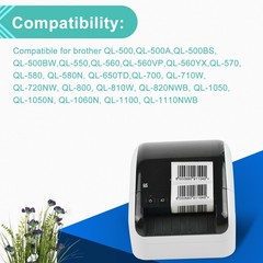 5Rolls 2.4 x 1.1 inch Barcode Labels Fit for DK-1209 Brother QL-710W QL720NW