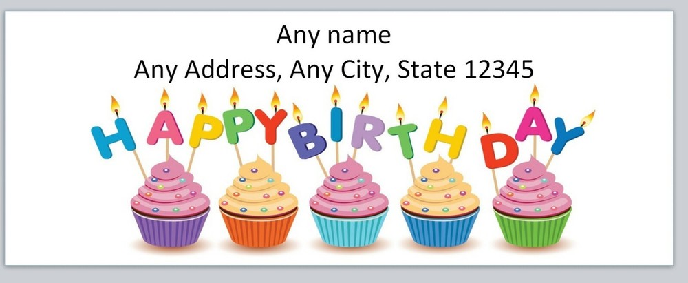 Personalized Address Labels Happy Birthday Cupcakes Buy 3 get 1 free (bo 880)