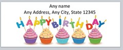 Personalized Address Labels Happy Birthday Cupcakes Buy 3 get 1 free (bo 880)