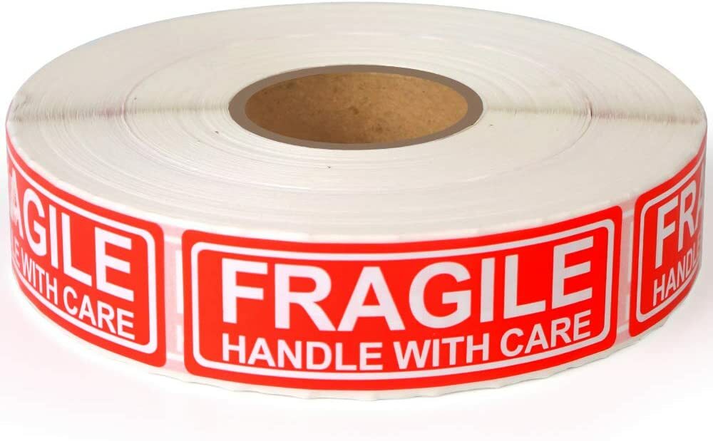 50 Fragile Handle With Care 1×3″ Stickers Packaging Box Safety Mailing Labels
