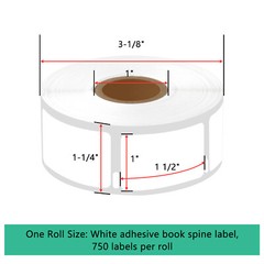 1-50Rolls Self-Adhesive Book Spine Labels 1″ x 1-1/2″ for Dymo LabelWriter 30347