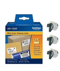 Case of 3 Rolls Genuine Brother DK-1202 White Shipping Labels (300 Per Roll) NEW