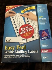 Avery Easy Peel White Mailing Labels, 1”x4”, 500 Labels, Jam/Smudge Free 05261