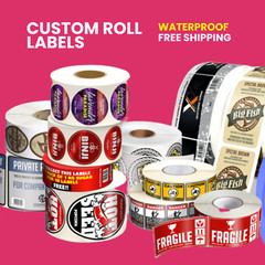 Custom Waterproof Labels | 1000 Stickers on a Roll I FREE SHIPPING