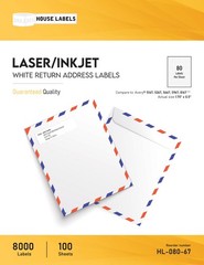 800 Sheets 64000 Labels BLACKOUT 1.75×0.5 FAST PEEL 80UP Return Address Labels