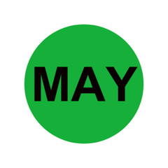 Month – May Labels Inventory Months Adhesive Stickers 2″ Round, 500 PCS