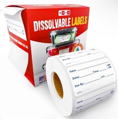 MESS Dissolvable Labels Food Containers (1×2″ 200) Lot of 8 Removable Mason Jar