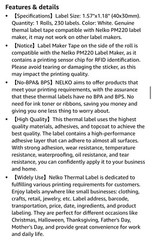 230 Thermal Labels for PM220 Label Maker,1.57” x 1.18” 40x30mm)Thermal Sticker