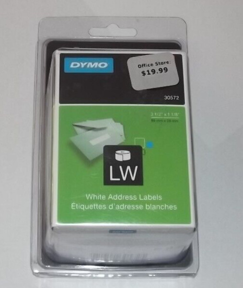 DYMO 30572 2 rolls per package 3 1/2″ X 1 1/8″ WHITE ADDRESS LABELS NEW LOWEST $