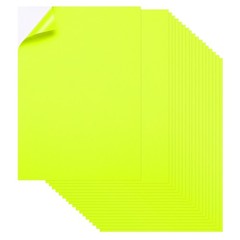 Printable Sticker Paper 25 Sheets 8″x12″ A4 Self Adhesive Fluorescent Yellow