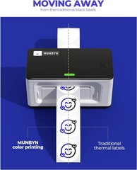 2 Inch Color Printing Thermal Label Stickers, Multi-Purpose Blue Thermal Sticker