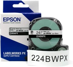 Epson 224BWPX-5PK Genuine PET (Polyester) Tape Cartridge – 5 Unit Pack of Bla…