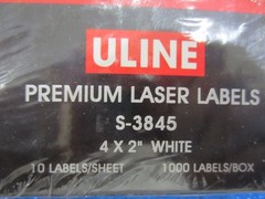 ULINE S-3845 4X2″ WHITE Premium Laser Labels 1000 Labels/Box *SEALED*