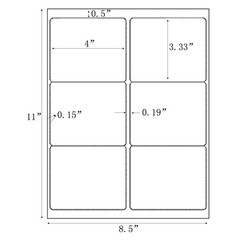 3-1/3″ x 4″ Address Shipping Laser Ink Blank Mailing Labels 6 Labels Per Sheet