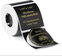 Black Round Labels 50x50mm1.97” x 1.97”, for M2/M3 Label Maker, Suitable fo…