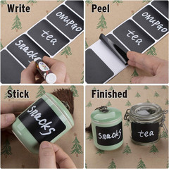 Chalkboard Labels-180Pcs Waterproof Reusable Blackboard Stickers with 1 Liquid C