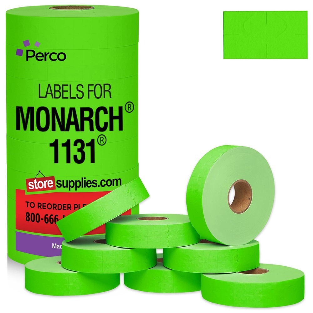 Pricing Labels for Monarch 1131 Fluorescent Green – 20,000 Labels, 1 Sleeve -…