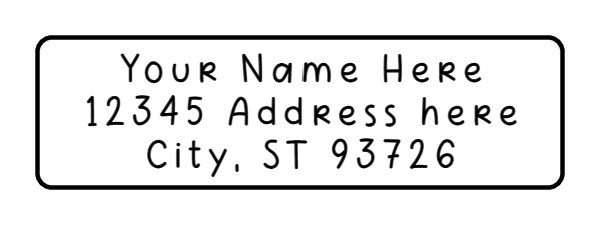 400 Font Font Personalized Return Address Labels. 1/2 inch by 1 3/4 inch