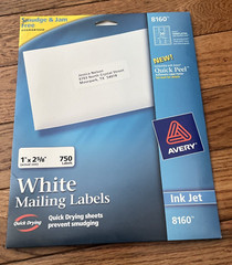 Avery 980198710 Address Label – White 12 Pages 360 Labels Opened Box