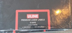 ULINE Premium Lot Of 3 Laser Labels S-5492 – 400 White Labels 4” X 6”- 4 Sheet