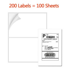 200 Shipping Mailing Labels 8.5″ x 5.5″ Half Sheet Rounded Corner 2 Per Sheet