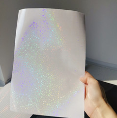 45 Sheets Laser Holographic Label Sticker Paper Clear Vinyl Laminating Sheets A4