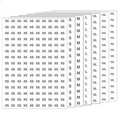 Wmiwulien Clothing Size Stickers Sheets, 4200 Pcs 1/2 Inch XS-XXXL