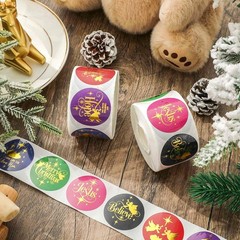 1000Pcs Gold Foil Christmas Nativity Stickers Roll -Adhesive Xmas Holy Night …