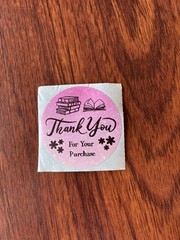 Pink Sparkle 2 inch Thank You Stickers Book Theme 50pc