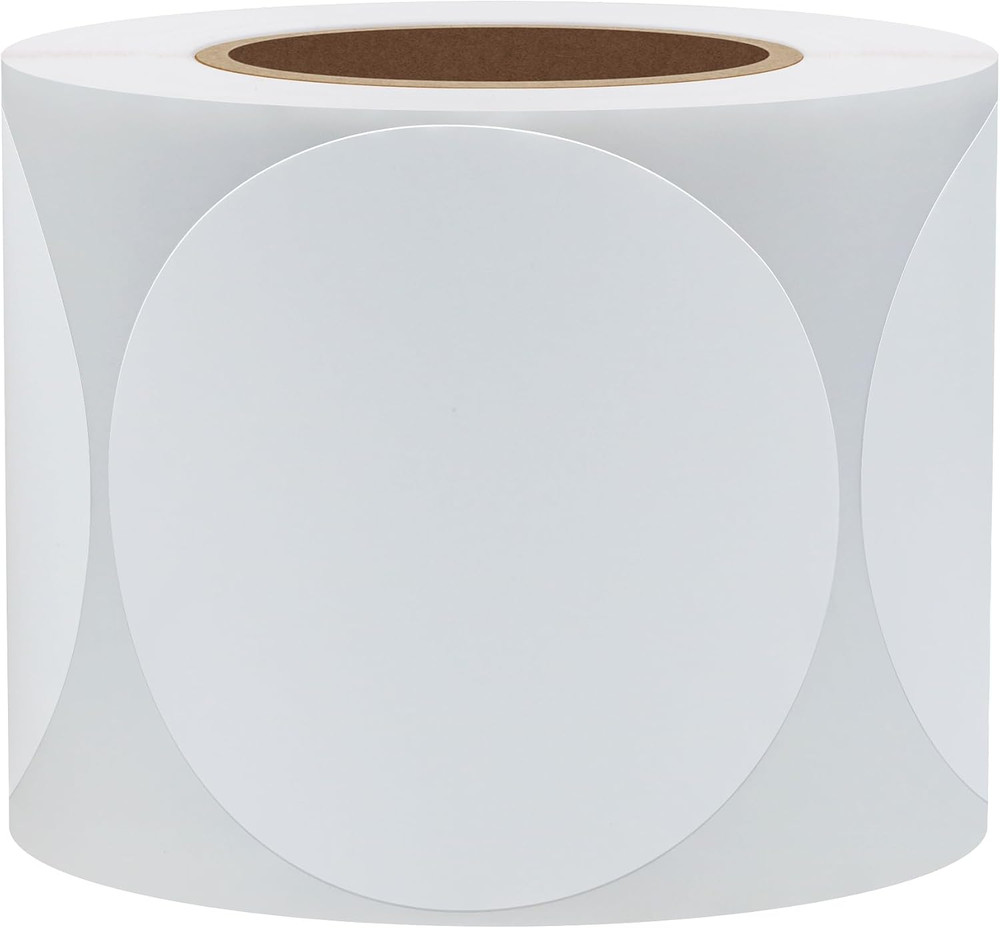 White Color Coding Dot Labels round Semi Gloss Paper Stickers Adhesive Label – D