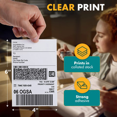 For Zebra and Rollo 4×6 direct thermal shipping label fan fold (500/Stack)