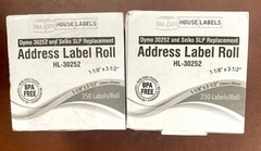 HL 30252 Direct Thermal Address Labels (1-1/8″ x 3-1/2″) – (6) Rolls of 350. NEW