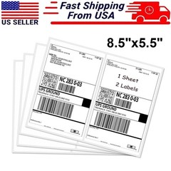 8.5″x5.5″ Shipping Labels 2 per sheet Self Adhesive for Laser & Inkjet Printers