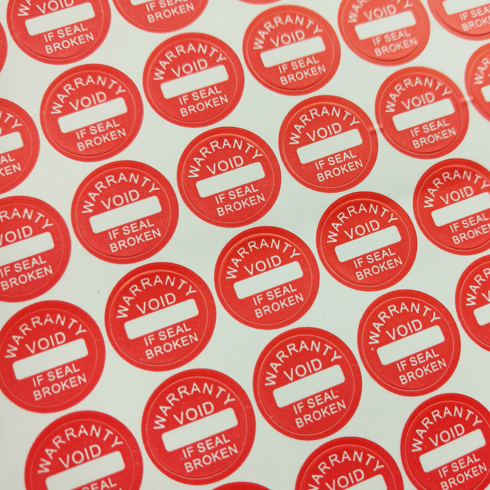 Round Tamper Evident Warranty Guarantee Void if Seal Broken ,4000 pieces