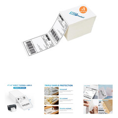 4 x 6 Thermal Labels Pack of 100, Perforated Shipping Labels for Direct Thermal
