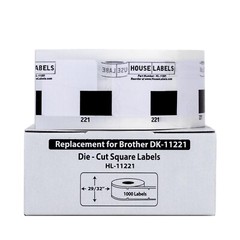 Non-OEM Fits BROTHER DK-1221 Labels + (1) REUSABLE FRAME – (50) Rolls of 1000