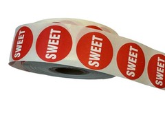 SWEET Food Packaging Stickers 1-1/8” Round Labels 1000 Total – Easy Peel & Stick