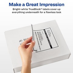 Shipping Labels, 5-1/2″ x 8-1/2″, Paper, White, TrueBlock, Laser/Inkjet, 20